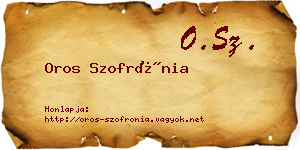 Oros Szofrónia névjegykártya